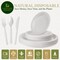 White Compostable Disposable Paper Plates Cutlery Set (25 Sets)